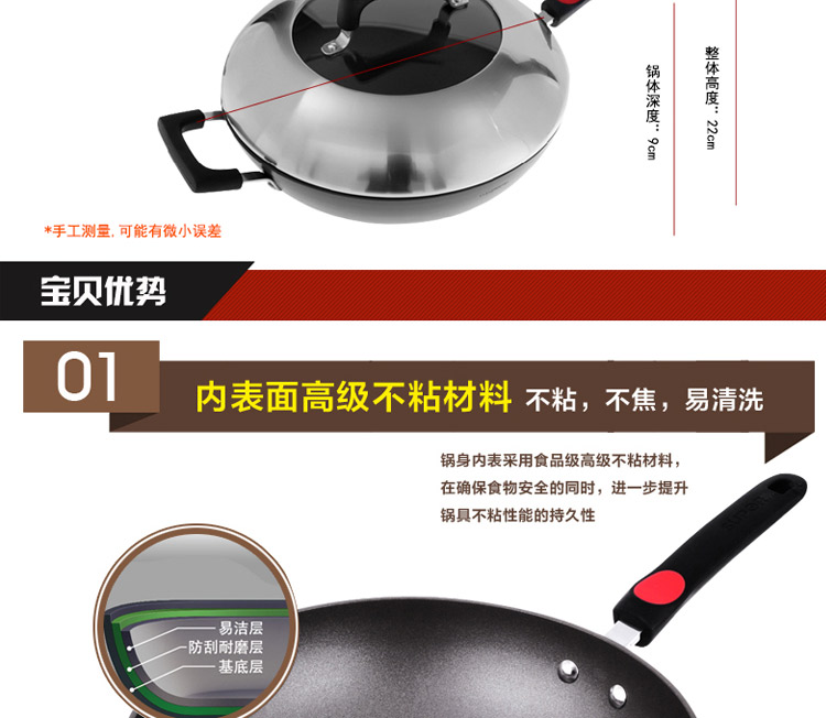 
                                        
                                                            苏泊尔（SUPOR） 炒锅火红点3代不粘炒菜锅 燃气电磁炉通用无烟锅 无油烟炒锅 锅具 32cm 三代（适用3－6人）                