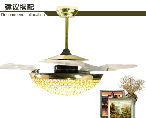 
                                        【支持货到付款】波西米亚 吊灯 LED风扇灯 水晶吊扇灯 起飞拆叠灯隐形灯 客厅餐厅灯 地中海蓝白                
