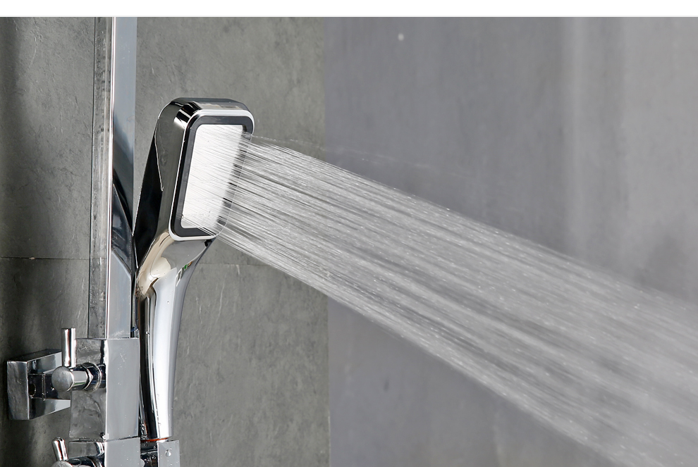 munus淋浴花洒套装全铜主体镀铬单把挂墙明杆三出水功能花洒喷头花洒