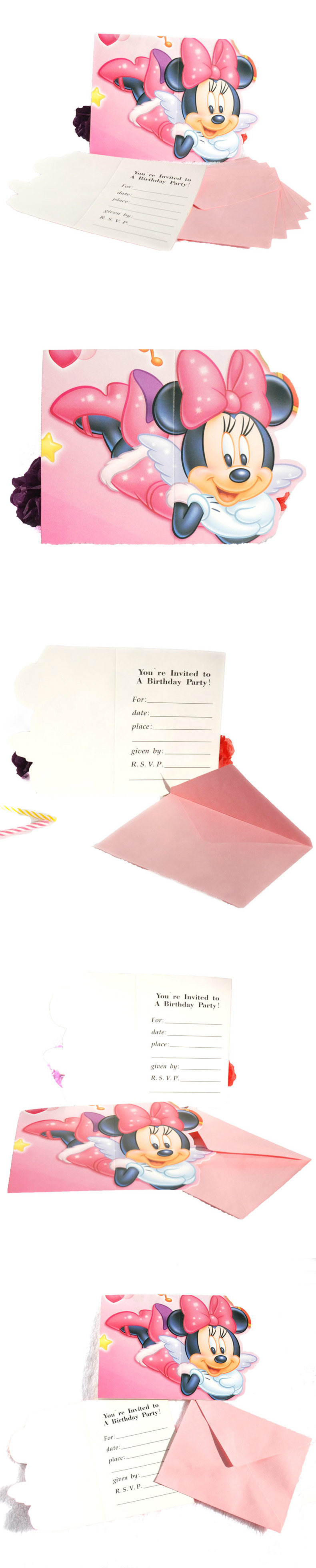 孩派HighParty生日用品/生日聚会用品/生日派对用品/米妮Minnie主题邀请卡/1