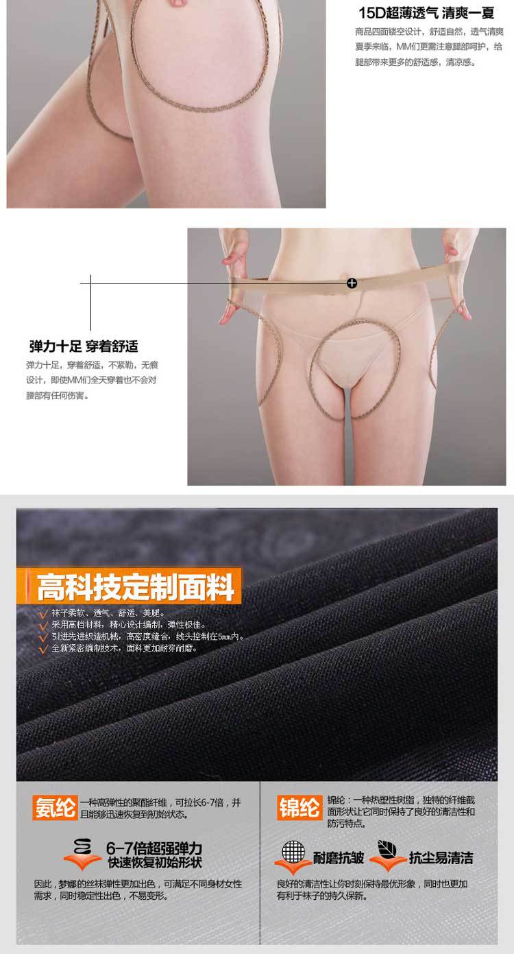 梦娜（MengNa）丝袜连裤袜 夏季15D女士包芯丝性感黑丝袜 超薄防勾丝打底袜 脚尖加 灰色5双装 新款普通档
