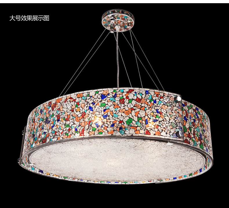 美式乡村吊灯 欧式彩玻璃吊灯 客厅吊灯 餐厅灯 直径480mm
