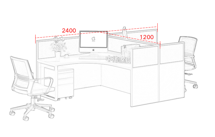 中偉屏風辦公桌員工工位