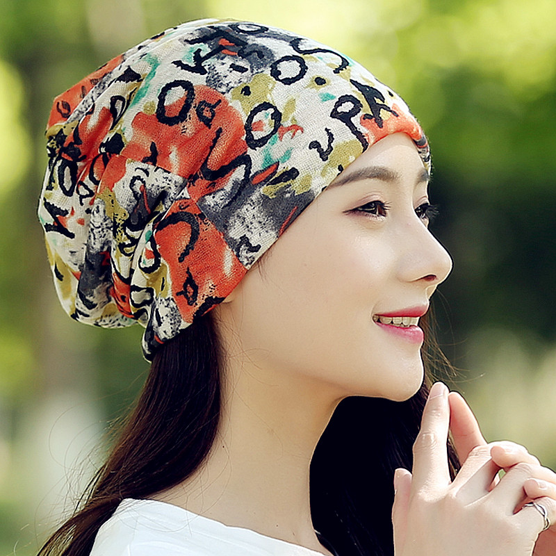 帽子女夏天秋冬薄款套头帽堆堆帽包头蕾丝帽月子帽头巾帽化疗帽 紫红