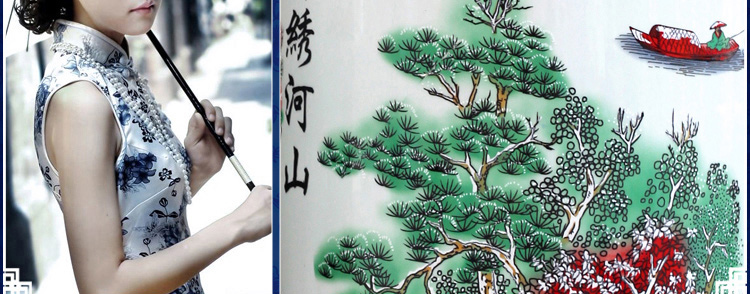 
                                        爱韵馨华 别墅洋房景德镇陶瓷花瓶 乔迁搬家礼品  落地花瓶花开富贵  酒店大厅陶瓷花瓶 蓝黄报喜图 1.2米高单个                