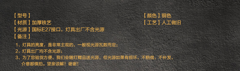 惟柯(wake)美式吊灯田园欧式客厅吊灯简约艺术卧室灯铁艺吊灯餐厅灯具简欧WD989 吊灯