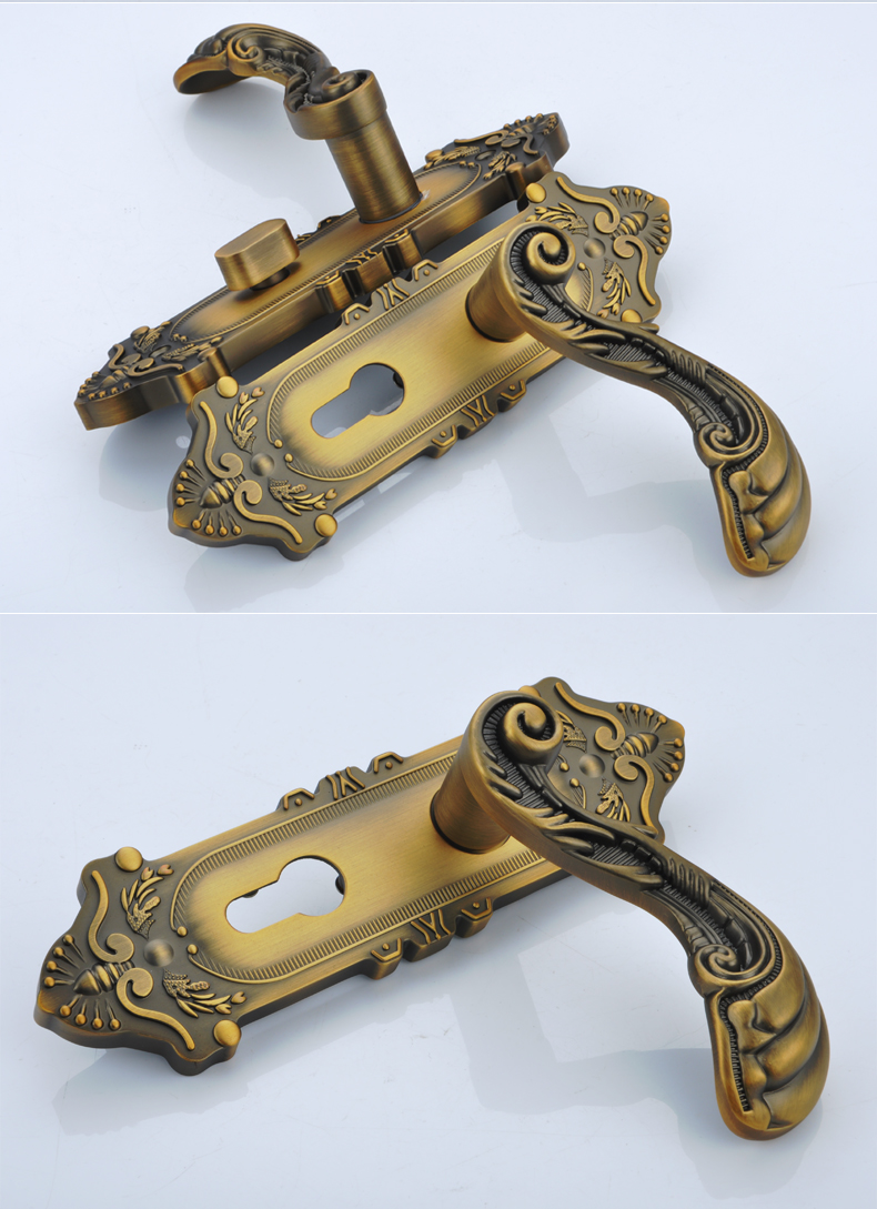 天奴五金房门锁三件套 欧式复古卧室室内门锁 房间实木门执手锁 tl-wm