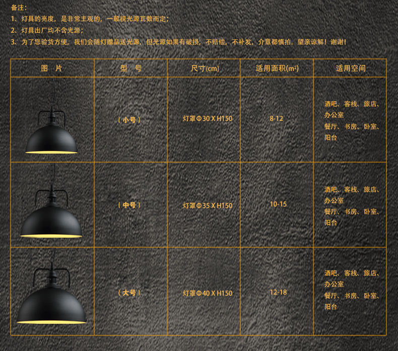 惟柯(wake)Loft美式乡村复古北欧美式吊灯工业风仓库过道餐厅饭厅吊灯WD971 18cm三头长盘-普通光源