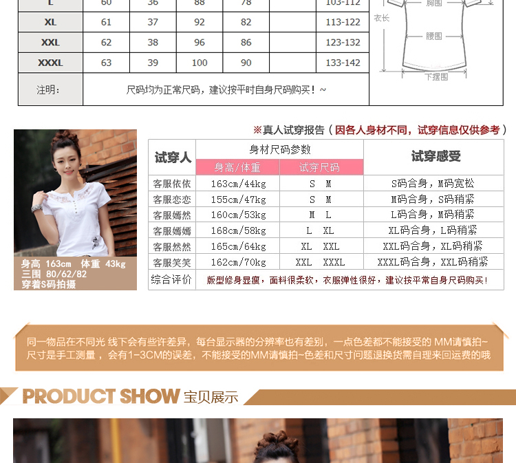 
                                                            柠檬初上 【清仓特价19元】T恤女短袖夏装新款韩版女装大码上衣蕾丝显瘦女士棉体恤 N0001 白色 L                