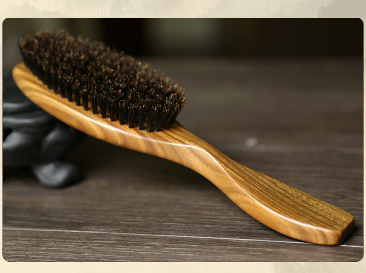 野猪鬃毛梳子猪鬃梳脱发顺发梳猪毛梳子按摩保健梳子 黑檀经典款_ 5折