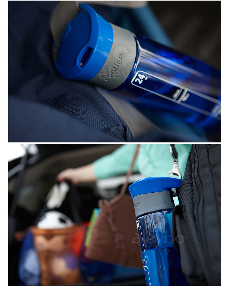 
                                        contigo 美国 塑料运动水杯 户外登山运动防漏水杯旅行壶750ml 红色                