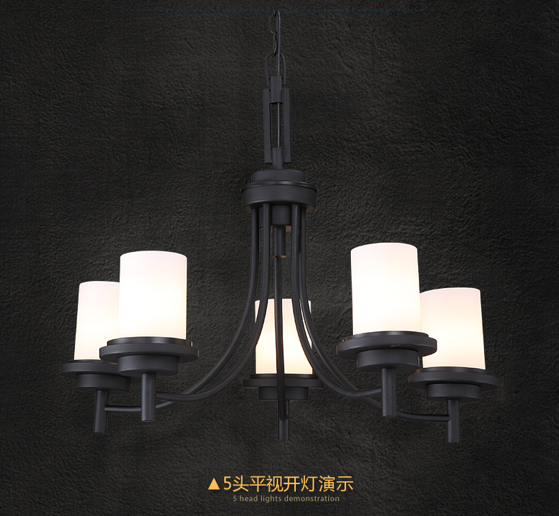 惟柯(wake)设计师的美式乡村复古工业吊灯餐厅卧室吊灯饰服装店吊灯WD972 6头圆形 含3WLED光源