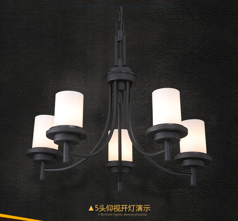 惟柯(wake)设计师的美式乡村复古工业吊灯餐厅卧室吊灯饰服装店吊灯WD972 6头圆形 含3WLED光源