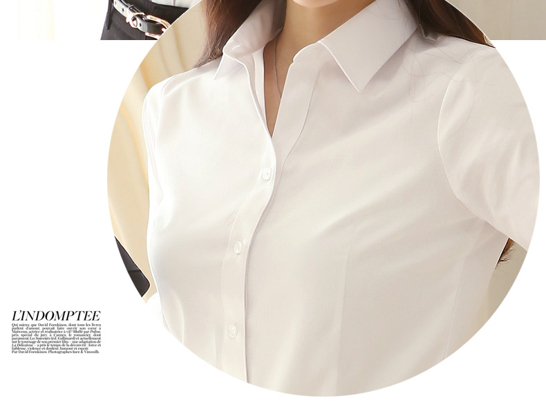 
                                        派仙娜 2015春夏新款韩版女装 衬衫女长袖OL通勤长袖衬衣修身学生大码白衬衫YG0817 白色 L                