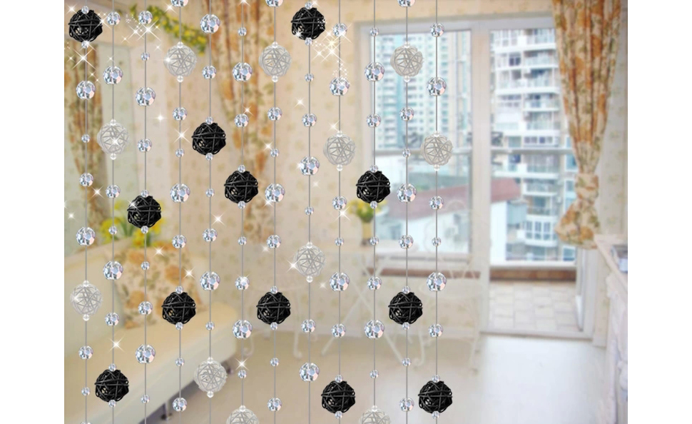 小雏菊(XCJ) 晴偏好 水晶珠帘成品水晶门隔断帘定制玄关田园藤球装饰帘子  套餐 红色 最短0.4最长1.1m40条
