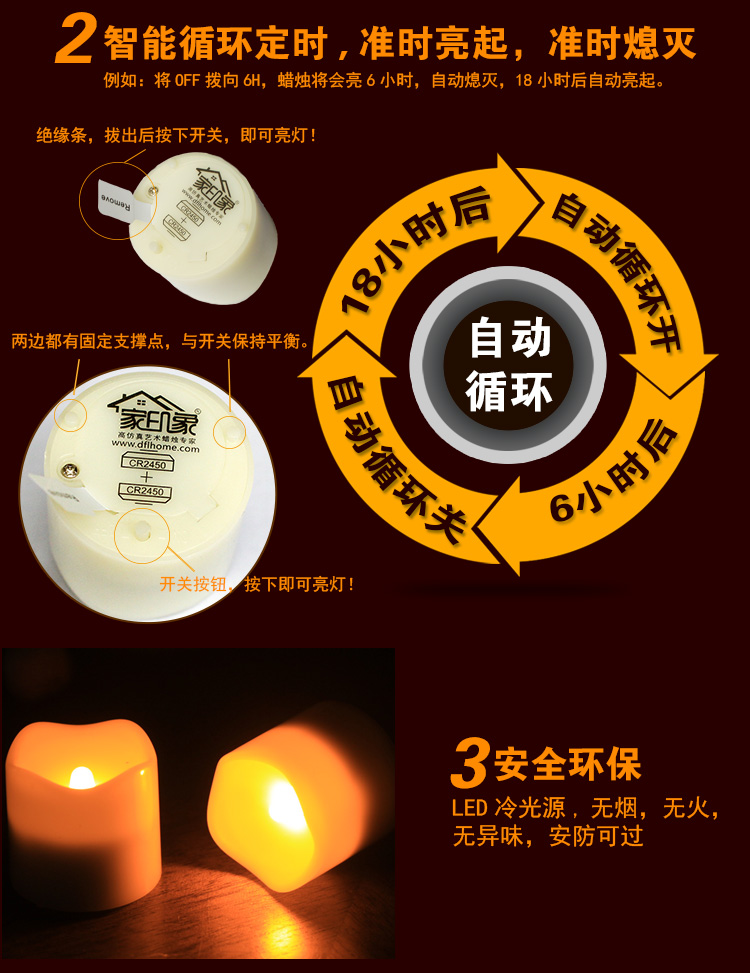 家印象 暖色茶蜡电子茶蜡求婚蜡烛玫瑰蜡烛套装七夕情人节表白蜡烛许愿蜡 G格纹高脚杯