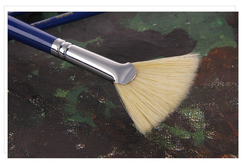 日本sakura樱花猪鬃扇形笔 油画笔 长杆137水彩水粉丙烯颜料画笔 0号