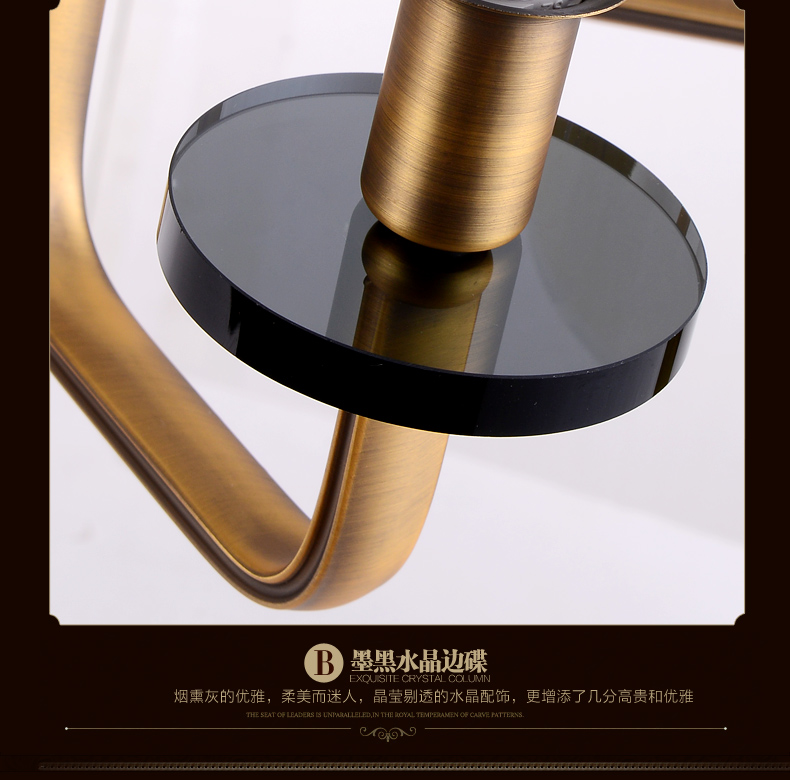 创琪 新美式吊灯欧式现代客厅灯卧室餐厅铜铁艺灯具 6头配LED光源(暖光)