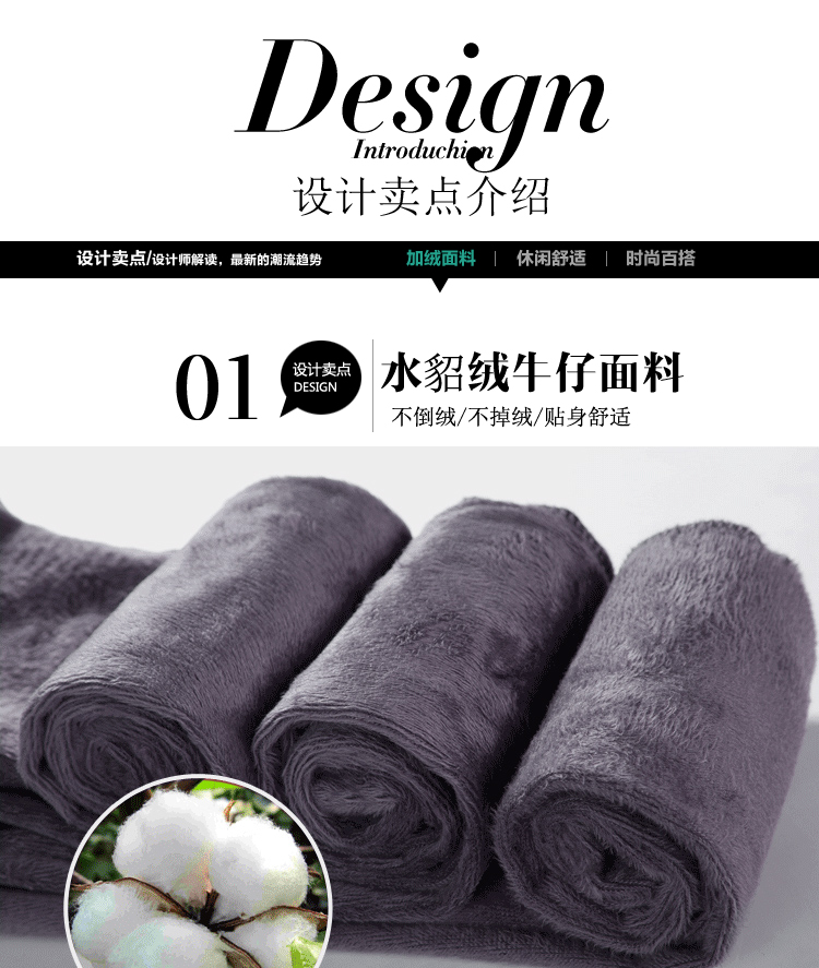 景纪良品 加绒加厚牛仔裤宽松直筒裤女裤长裤子高腰休闲裤秋冬水貂绒女裤有大码 加绒版6883 32码(腰围2尺5)