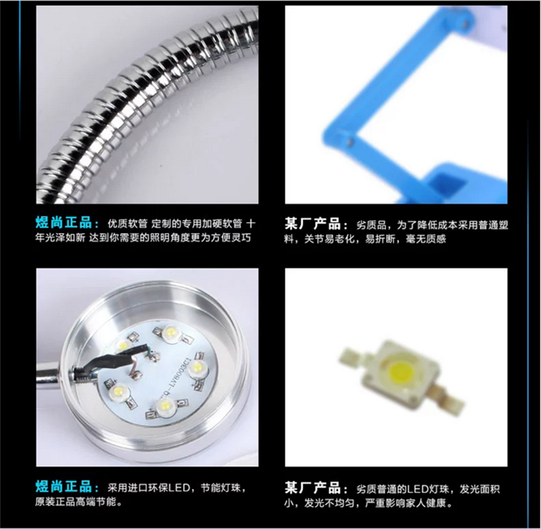 煜尚 LED夹子护眼台灯 阅读夹子灯工作办公灯 书桌卧室床头 护眼学习钢琴灯 5W可调光+中性护眼自然光