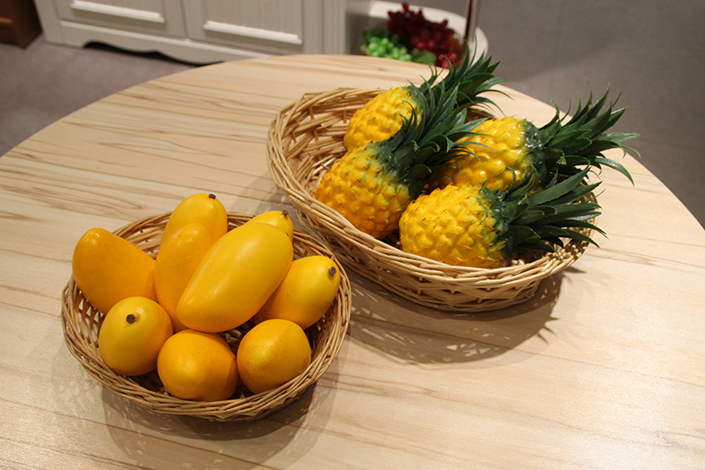 wo  高仿真水果套装带果盘 客厅样板间展厅橱柜假水果装饰摆件成盘