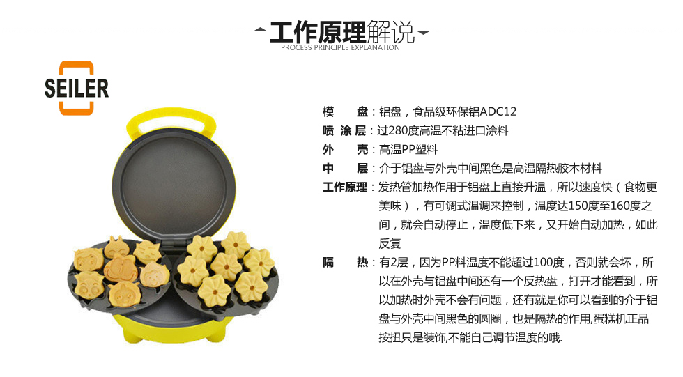 赛乐（SEILER)蛋糕机 全自动CE102 黄色