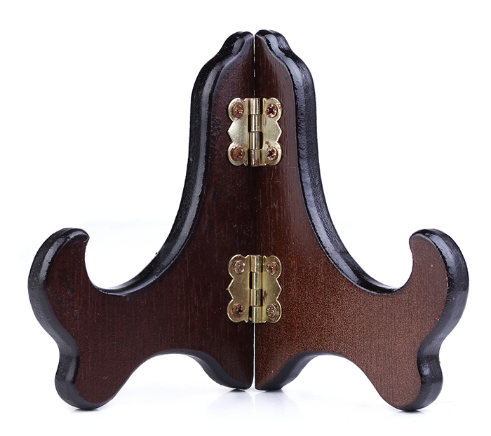 吉善缘 三角木架 碟盘架 三脚支架 木底座 装饰托盘摆件底座 30cm