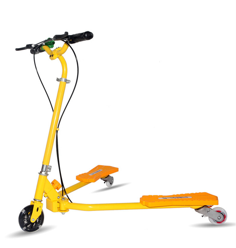 赛博蛙式滑板车儿童三轮闪光剪刀车双后刹童车双脚踏板蛙式车 蓝色