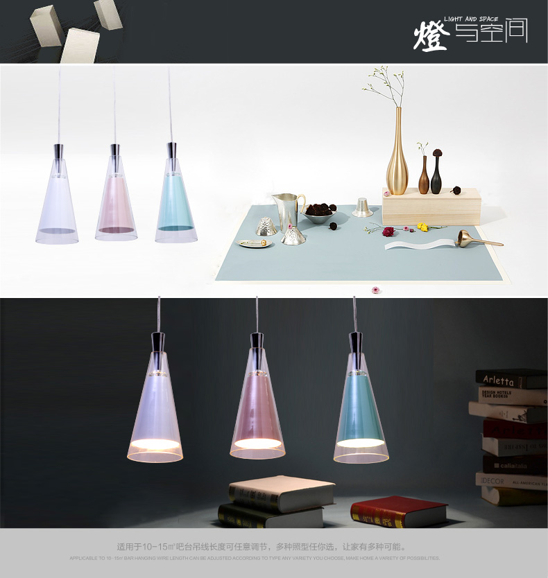 立莱leelite 现代简约时光餐厅吊灯玻璃三头饭厅吊灯吧台吊灯 餐吊灯