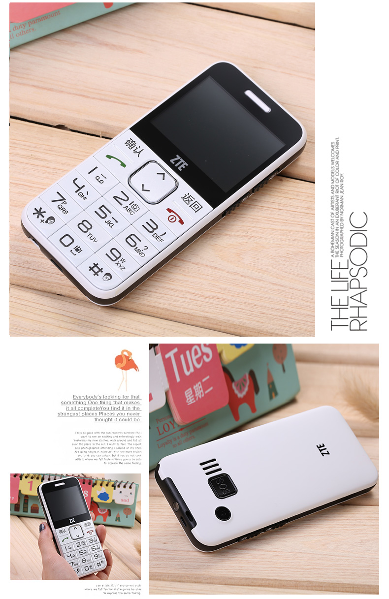 
                                        守护宝 上海中兴 ZTE tech L580  移动/联通 老人手机 白色                