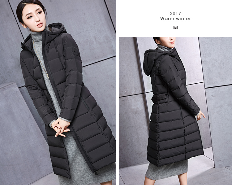 misun/米尚女装中长款无缝极简收腰轻薄羽绒服 湖蓝 s 165/84_ 4折现