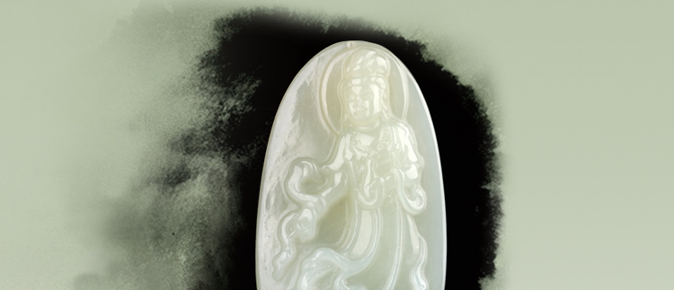 坤皓 玉 和田玉观音吊坠 飞天宝瓶菩萨玉坠 附证书发票