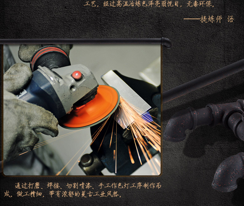 帕克丹顿  复古工业风爱迪生台灯  卧室书房酒吧咖啡厅个性创意水管铁艺台灯具