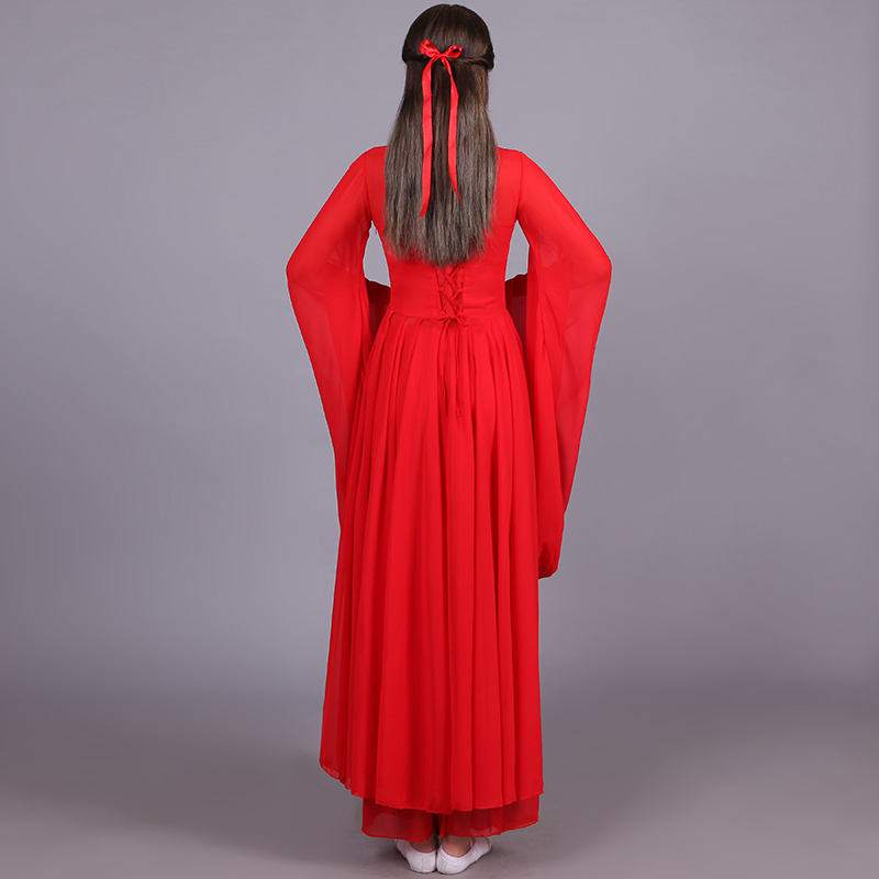 汉唐古典舞蹈古装汉服 女广袖流仙裙演出仙女服装中国舞凉凉表演 42号