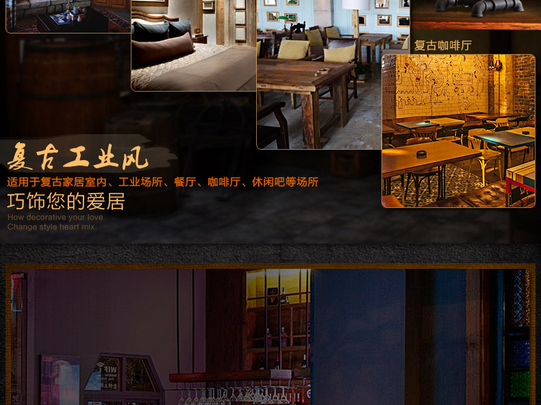 帕克丹顿  复古工业风爱迪生台灯  卧室书房酒吧咖啡厅个性创意水管铁艺台灯具