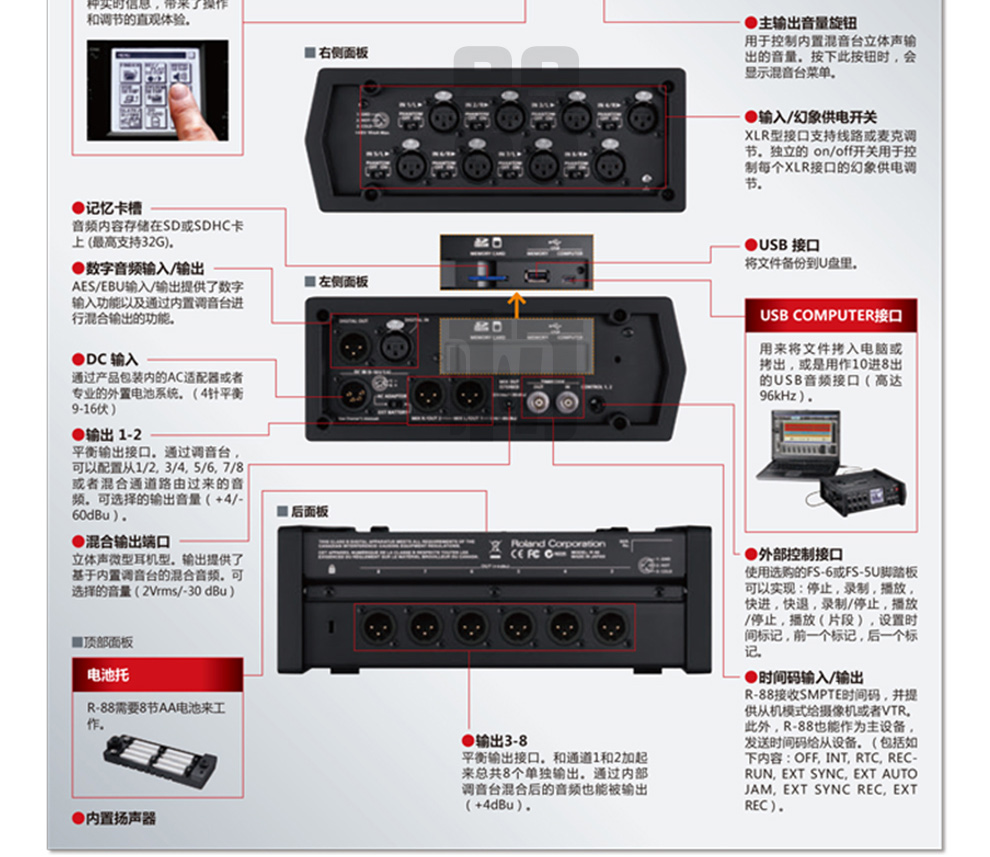 便携式罗兰r88音乐至茁蘩r44使用教程图解罗兰r44录音机说明书roland