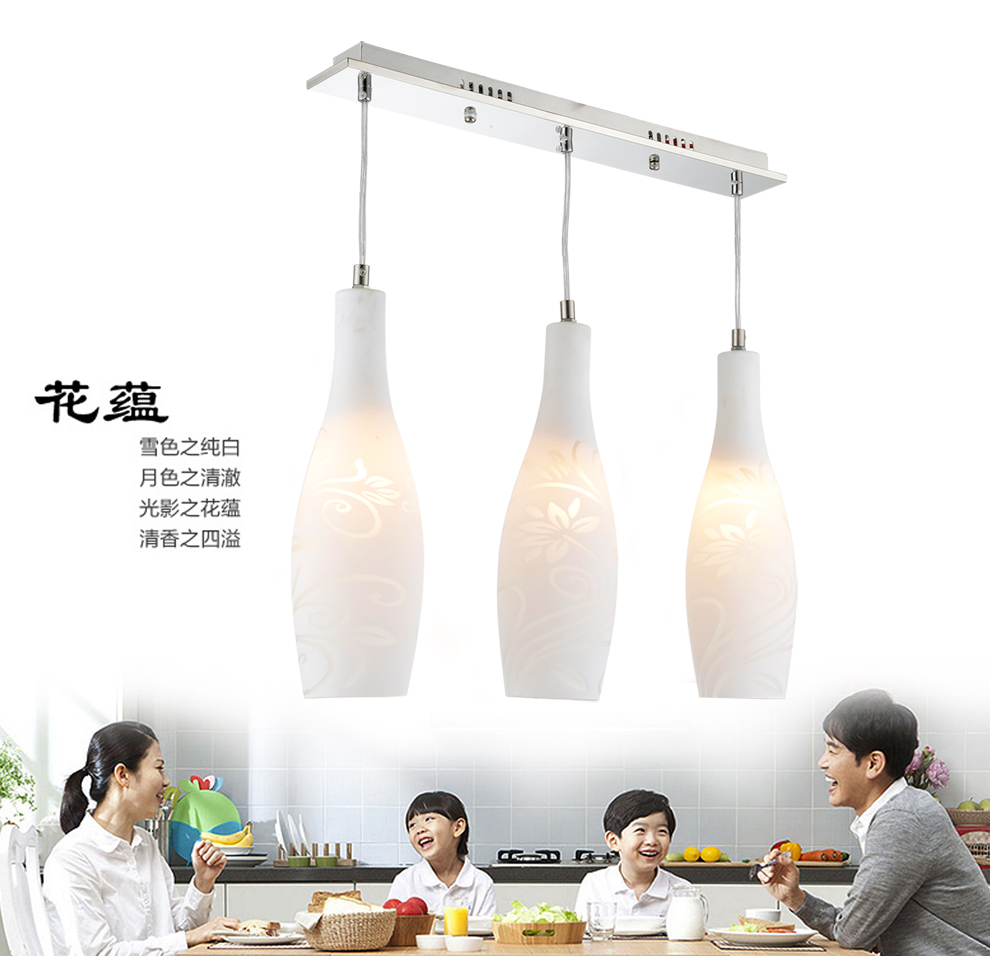 雷士照明 NVC 餐厅灯 吊灯餐吊灯 创意吧台灯 饭厅餐厅灯饰 三头吊灯EUD9016 配雷士LED3W白光球泡3只