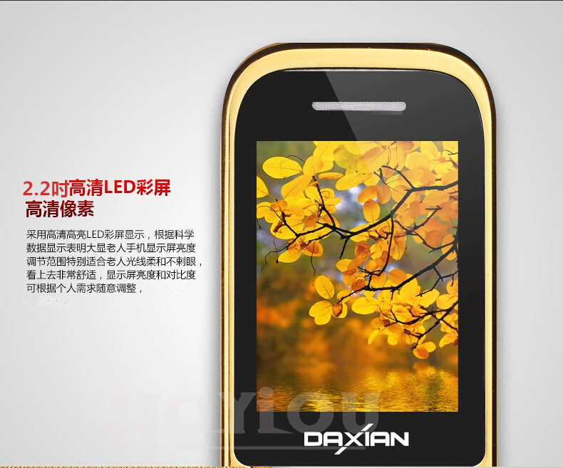 大显(DaXian)JL333移动联通2G翻盖男女款老人手机 双卡双待 手机 红