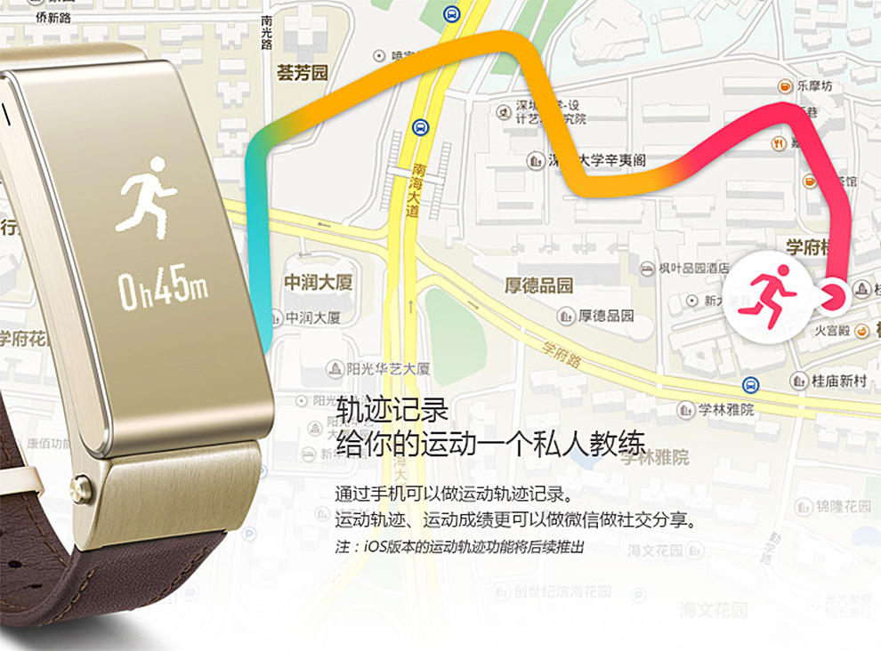 【货到付款 送大礼包】华为手环B2智能手表 通话蓝牙运动计步器 安卓苹果男女通用手环 金色(商务版)  送精美礼品