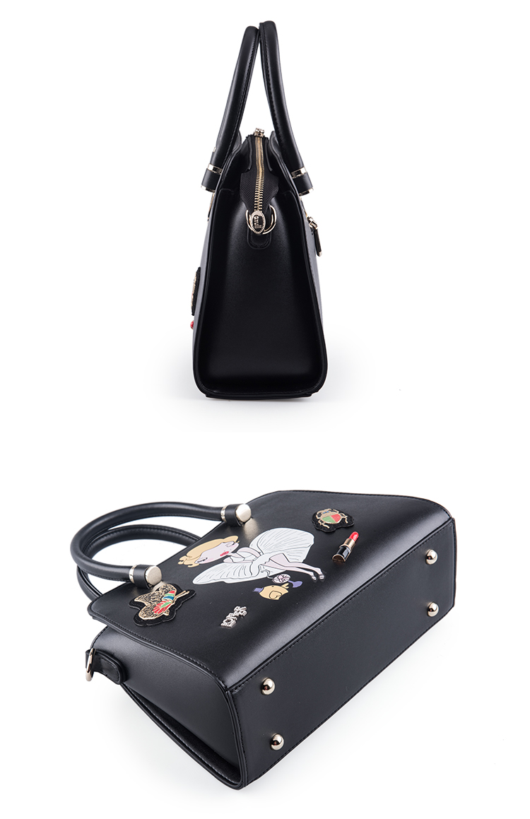 exull依思q秋季新款手绘梦露贴标手提包百搭单肩斜跨女包17330153