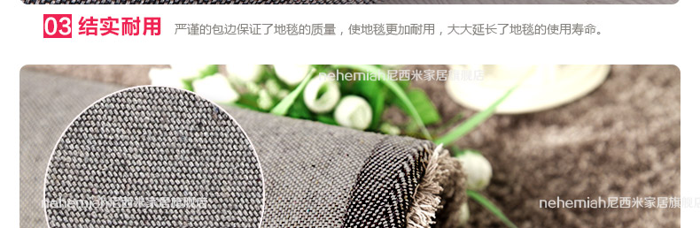 
                                        尼西米超柔地毯客厅 欧式现代宜家简约 时尚茶几地垫 加厚超柔卧室地毯 满铺定制 白驼色 0.7*1.6m                
