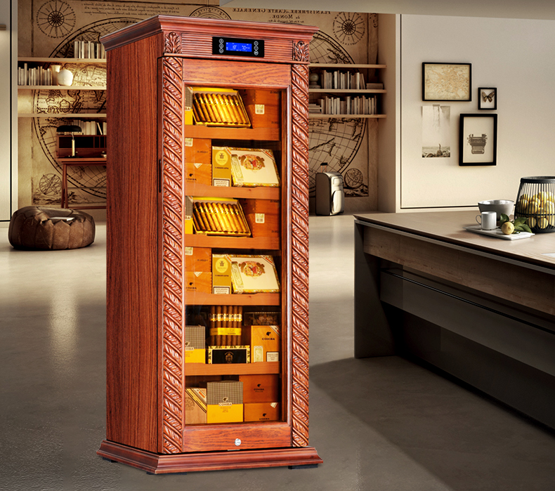 茄龙(cigarloong) cl-370c智能控制实木雪茄柜恒温恒湿雪茄柜 木色
