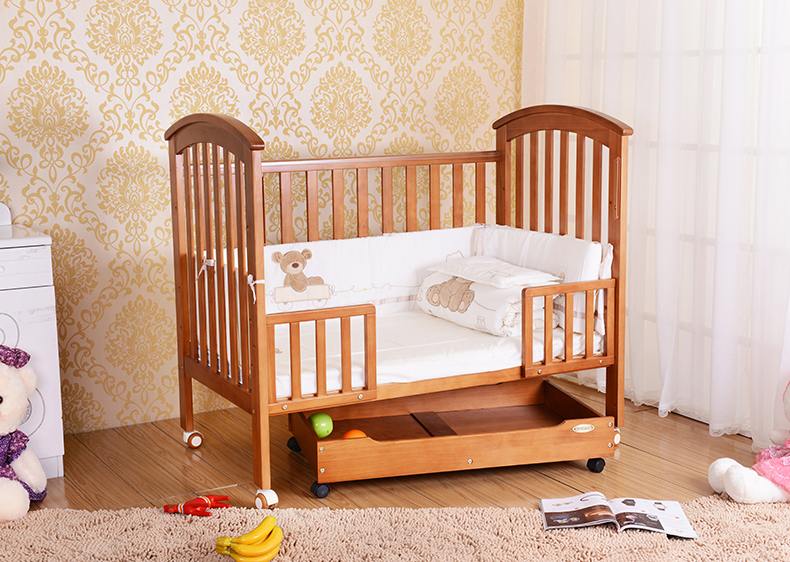 恺地欧婴儿床通用抽屉 实木抽屉 白色