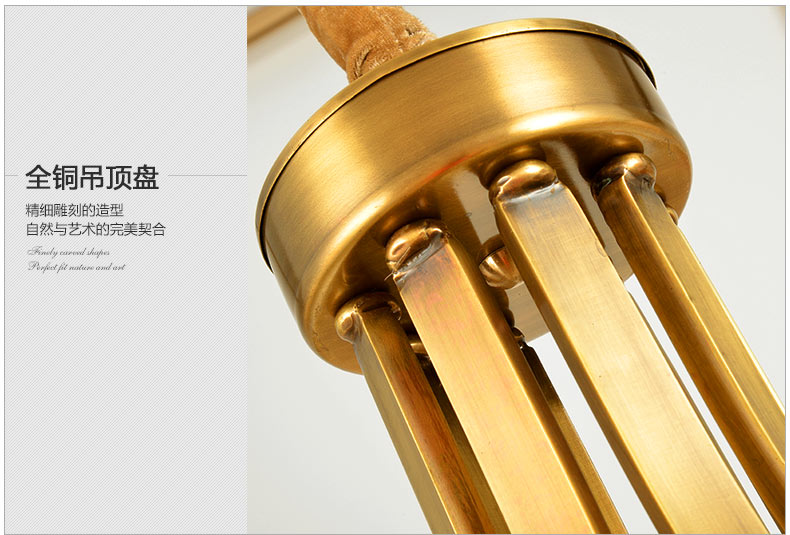 蔻驰全铜灯客厅灯吊灯 欧式铜灯卧室美式灯 餐厅中式现代简约灯具 大气铜灯 6头吊灯