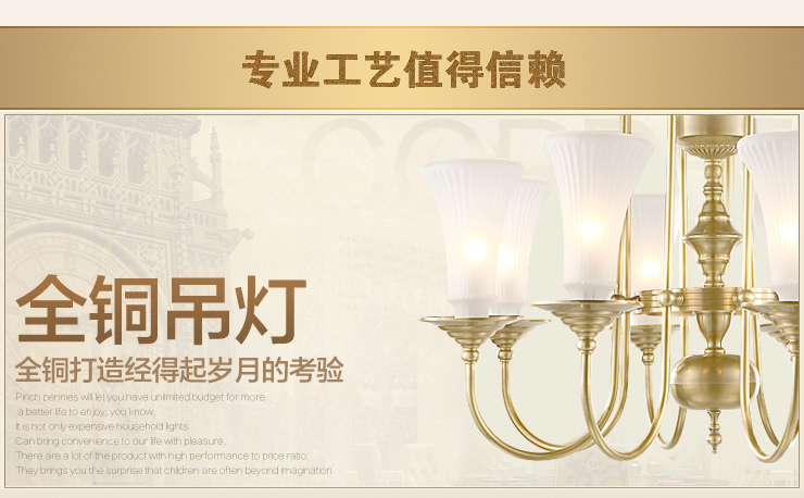 蒙特丽 客餐厅卧室吊灯 TDX3 欧式全铜灯具(B) 型号TT62-8头