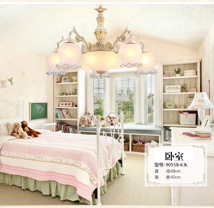 蒙特丽 客餐厅吊灯9055B-9头 欧式田园仿云石灯具 花朵(B)