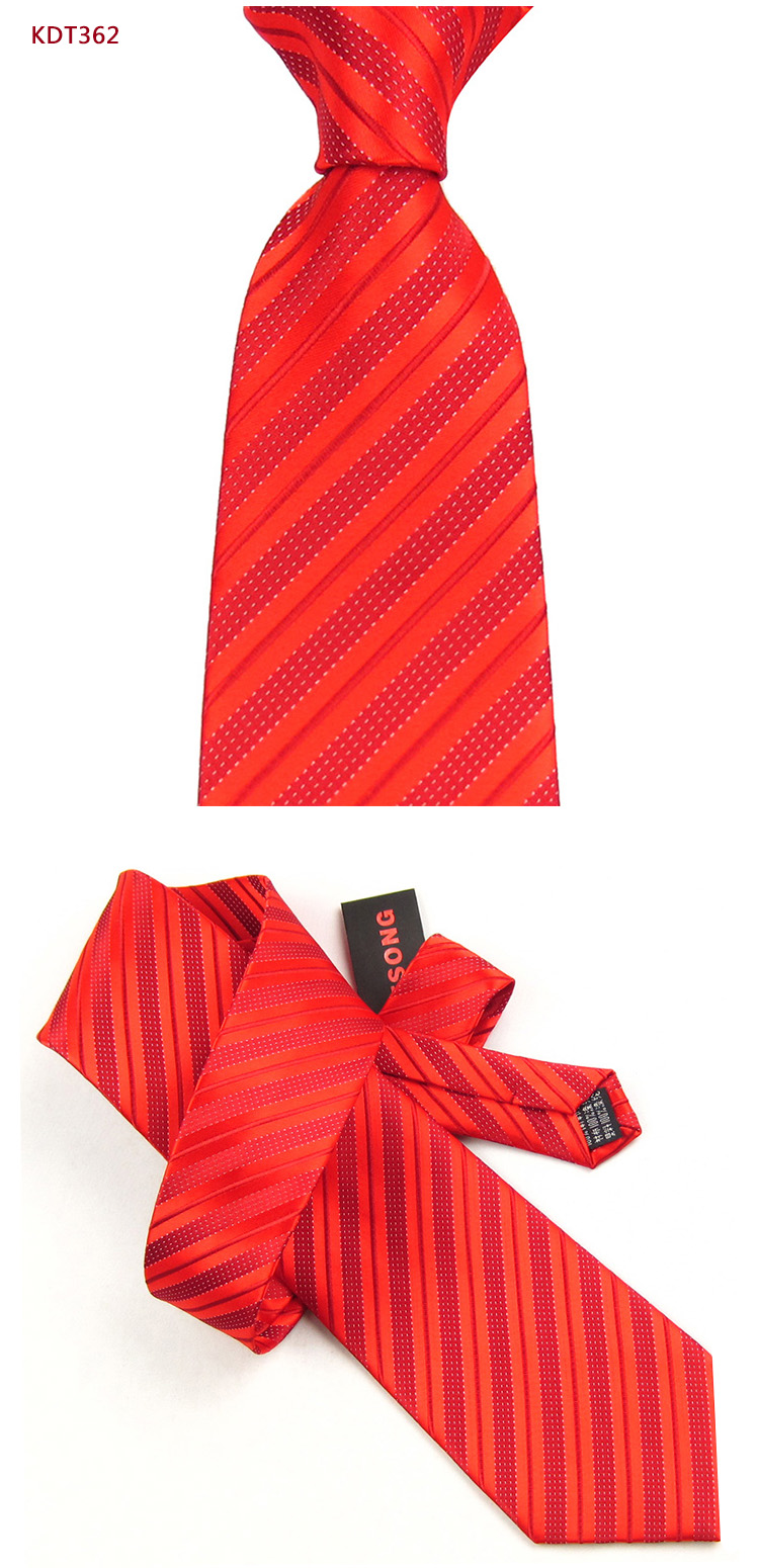 ifsong 高档男士正装商务领带 新郎结婚婚礼婚庆红色大红色枣红色条纹