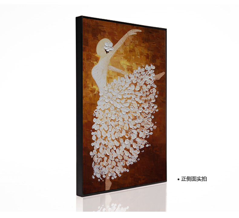
                                        云图 创意玄关装饰画现代简约人物咖啡厅办公室客厅竖版挂画墙画 一副价 50*90(胡桃木框)                