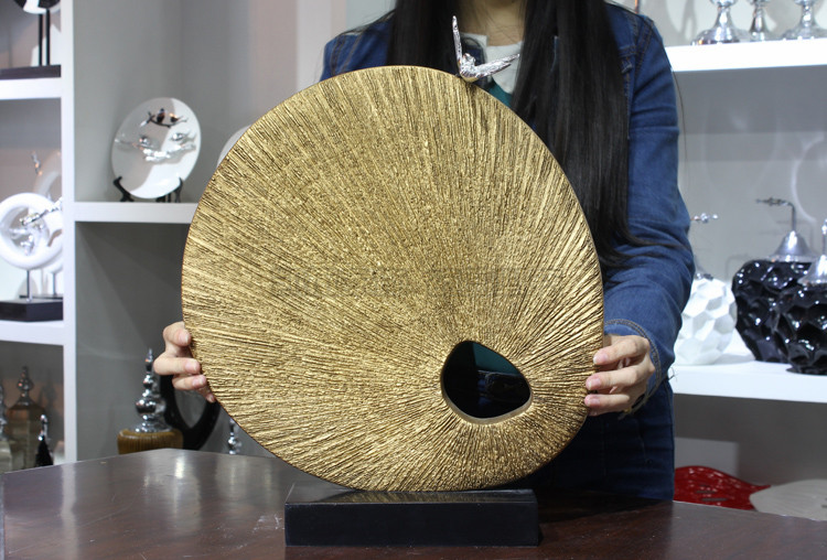 欣润 装饰摆件 高档商务礼品 办公室艺术品 家居 工艺品 开业送礼 退休礼品 金色 1个 高47cm
