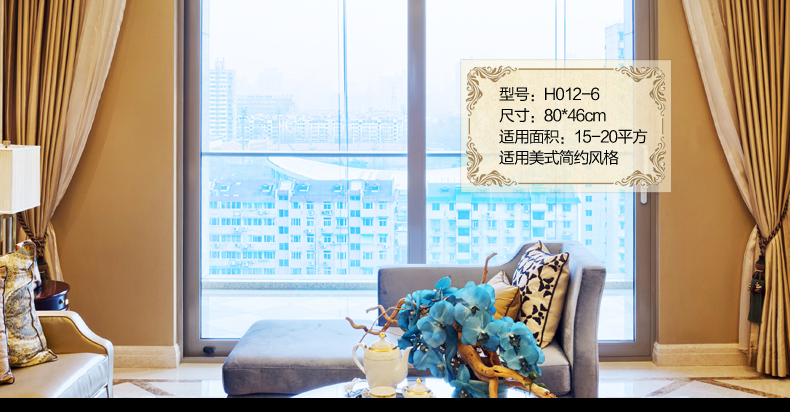 创琪 新美式吊灯欧式现代客厅灯卧室餐厅铜铁艺灯具 6头配LED光源(暖光)